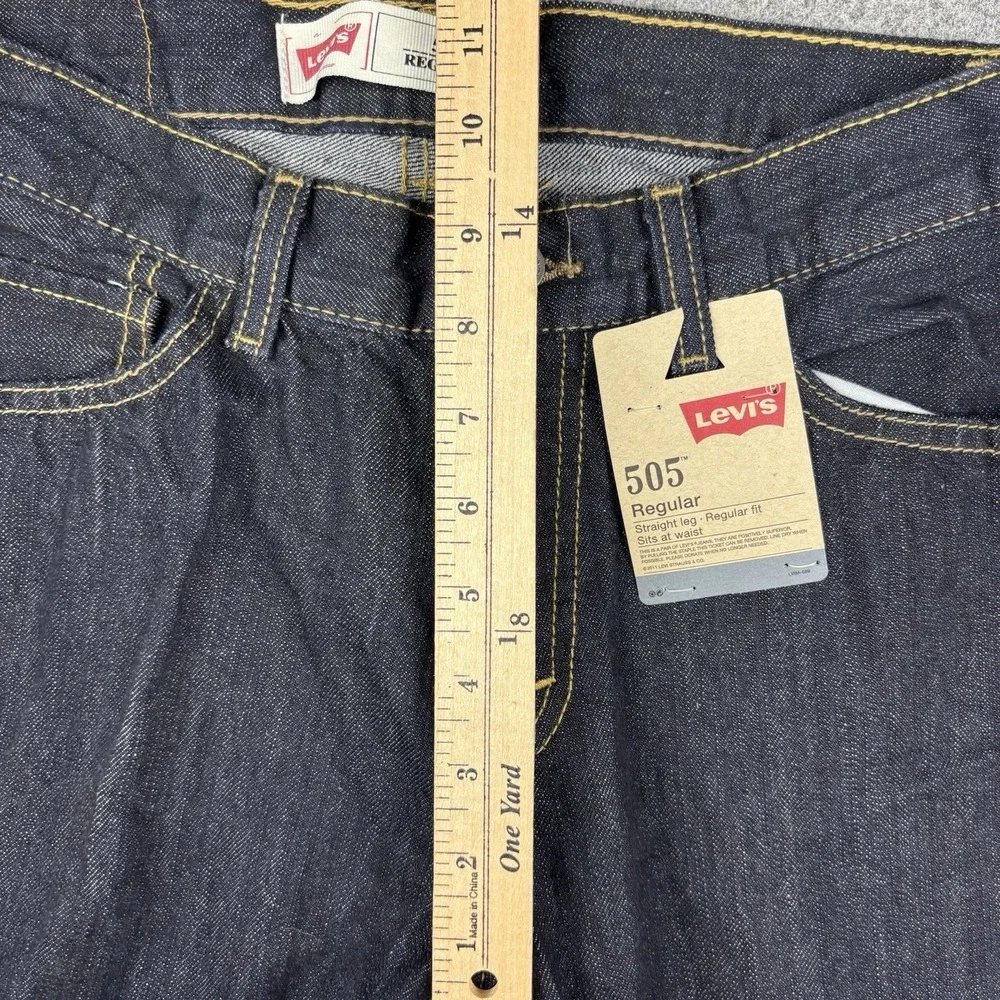 Levi's 505 Jeans Boys Youth 14 Regular NWT Straight‎ Leg Dark Wash Blue Denim